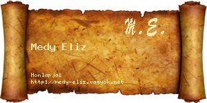 Medy Eliz névjegykártya